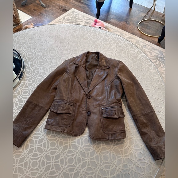Soft Brown Leather Promod Jacket in Excellent Condition - Picture 5 of 6